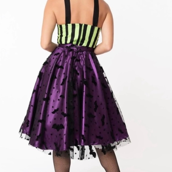 Purple/Black Velvet Bat Skirt - Picture 3 of 10
